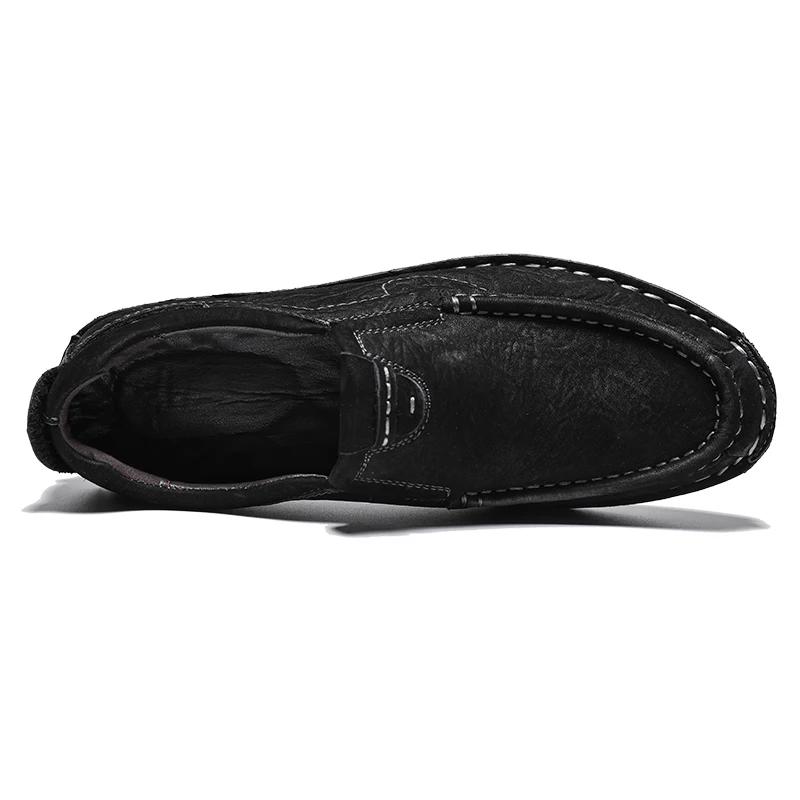 Кожаная мужская повседневная обувь, ручной работы, из коровьей кожи, накладки для повседневной обуви для улицы, мужская обувь для ходьбы и вождения 38-44