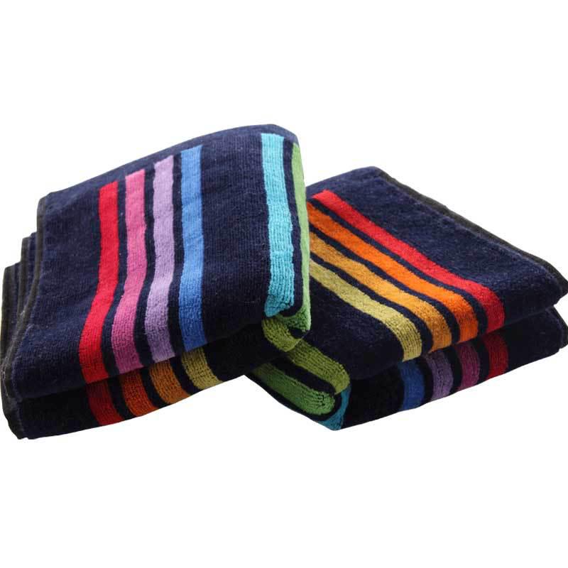 Gold Number Pure Cotton Gradient Striped Jacquard Face Towel Set