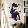 Komi Can't Communicate Wall Tapestry Aesthetic Wall Hanging Printed Fabric Blanket Decorative Tapestries for Bedroom Living Room Home Decor