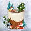 17 PCS Woodland Forest Animal Fox, Wolf, Spotted deer Cake Toppers for Baby Shower Birthday Woodland Theme Party Decorations