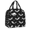 Bats And Stars Lunch Bag Halloween Goth Cooler Thermal Insulated Box For Women Kids School Beach Camping Food Tote Bags