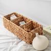 Toys Cosmetics Wicker Basket Woven Divided Basket Large Capacity Eco-friendly Multipurpose Desk