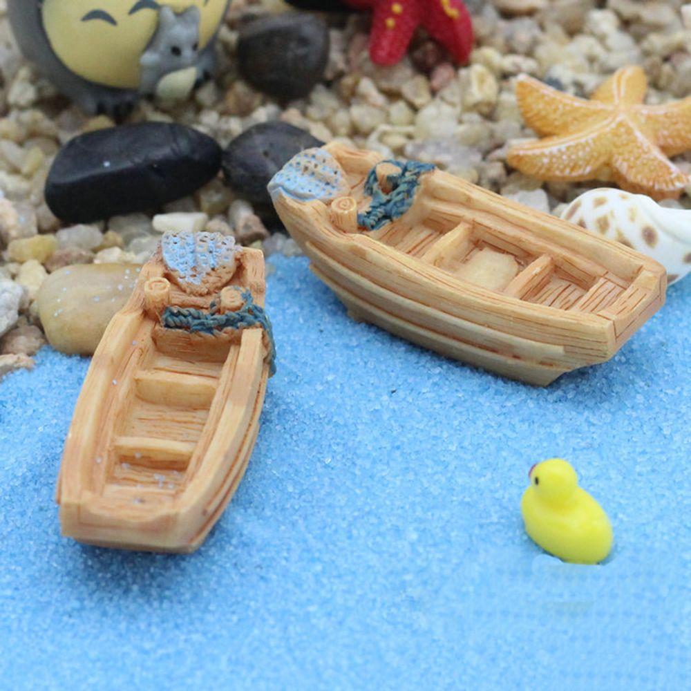 Пейзаж, аксессуары для кукольного домика, фигурка лодки, украшения для дома, искусственное весло, миниатюрный корабль