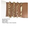 4Pcs/Set Women Bracelet Elegant Golden Adjustable Alloy Herring Bone Link Chain Teen Girls Bangle Fashion Jewelry