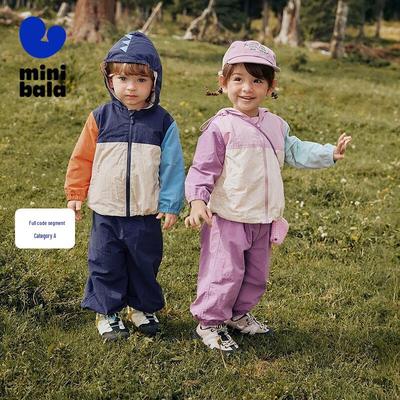 Мини-комплект Balabala для мальчиков и девочек: Худи с цветовыми блоками и штаны