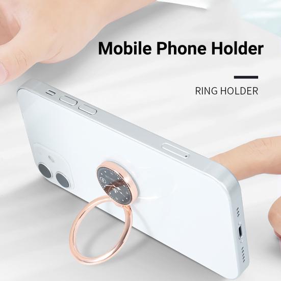 Креативная подставка для телефона с кольцом на палец, вращающаяся на 360 градусов, роскошная наклейка на заднюю панель часов, кронштейн для подставки