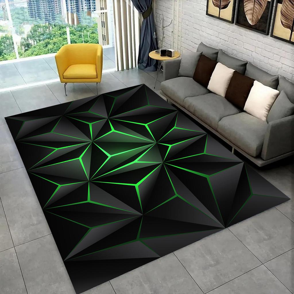 3D Visual Carpet Abstract Geometric Grid Living Room Decoration Carpet