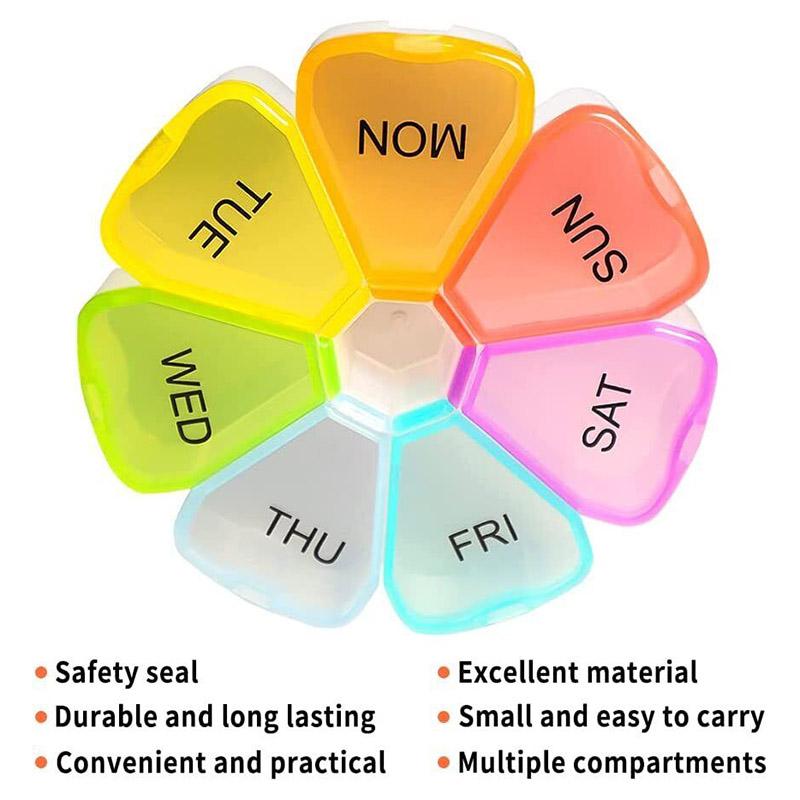 Большой органайзер для таблеток Kell, 1 шт., еженедельный 7-дневный органайзер для таблеток, коробка для таблеток, чехол для таблеток