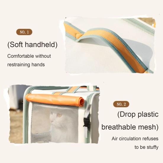 Yousheng Large Cat Carrier Portable Feeding Window Pet Traveling Carrier Breathable Cat Backpack Carrier with Snack Pockets Cat Nest Carrying Bag