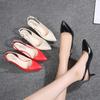 Pointed High Heels Sandals Women Shoes with Empty Buckle At The Back of The Toe Platform Sandals Large Size 45