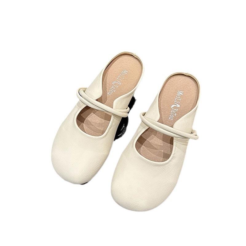 Нежный сказочный ветер обувь на мягкой подошве одинарная женская лето 2025 новая с бантом на плоской подошве туфли-бини удобные неглубокие туфли бабушки