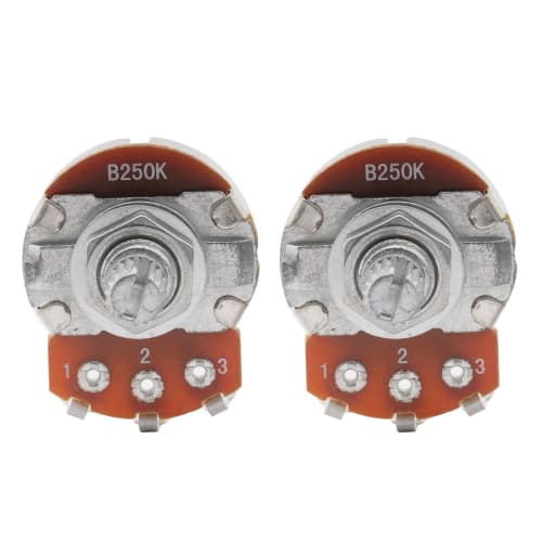 Musiclily Basic Potentiometer 250K B-Curve, Metric Size, for Electric Guitar/Bass (Set of 2)