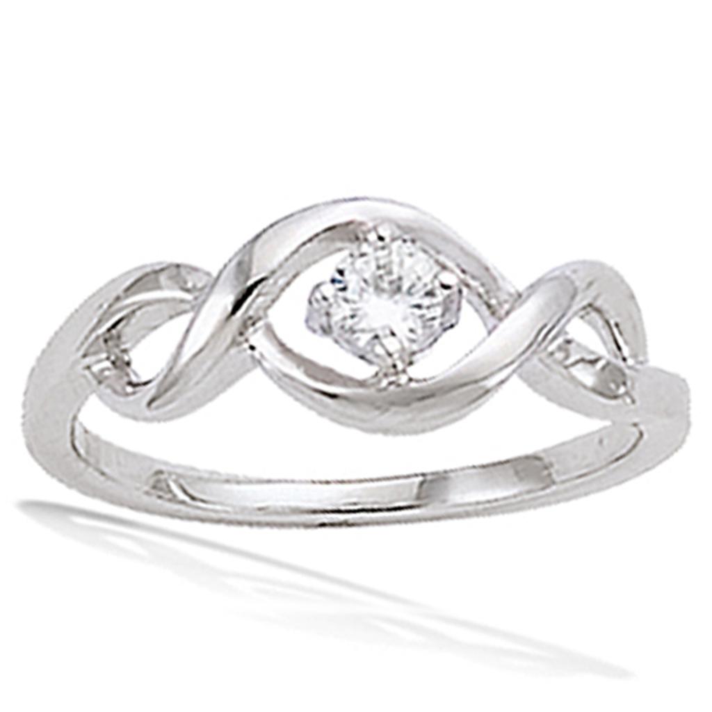 Silver Ring 'Câlin' White Silver (rhodium) - 8 Mm