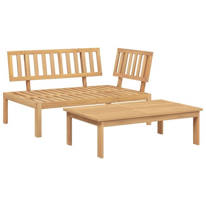 VidaXL Salon de jardin palette 2 pcs bois massif d'acacia, ensemble de table et de chaise de jardin, ensemble de salon de 365853