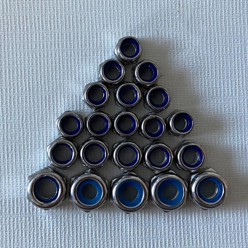 30/150Pcs M4/M5/M6 Nylon Non-slip Self-locking Nuts, Hexagonal Nuts for Construction, Maintenance and Installation