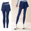 Женские брюки для йоги с высокой талией, имитация двух предметов, быстросохнущие, облегающие брюки, эластичные леггинсы с эффектом подтяжки ягодиц, цветные блоки, для фитнеса