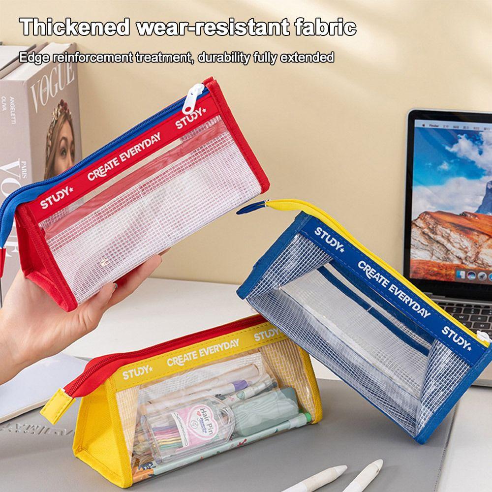 Large Capacity Transparent Pencil Case Visible Pencil Box Stationery Organizer School Supplies