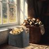 Войлочная корзина для дров с деревянными ручками, складная деревянная корзина для хранения дров, дерева, газет, одежды