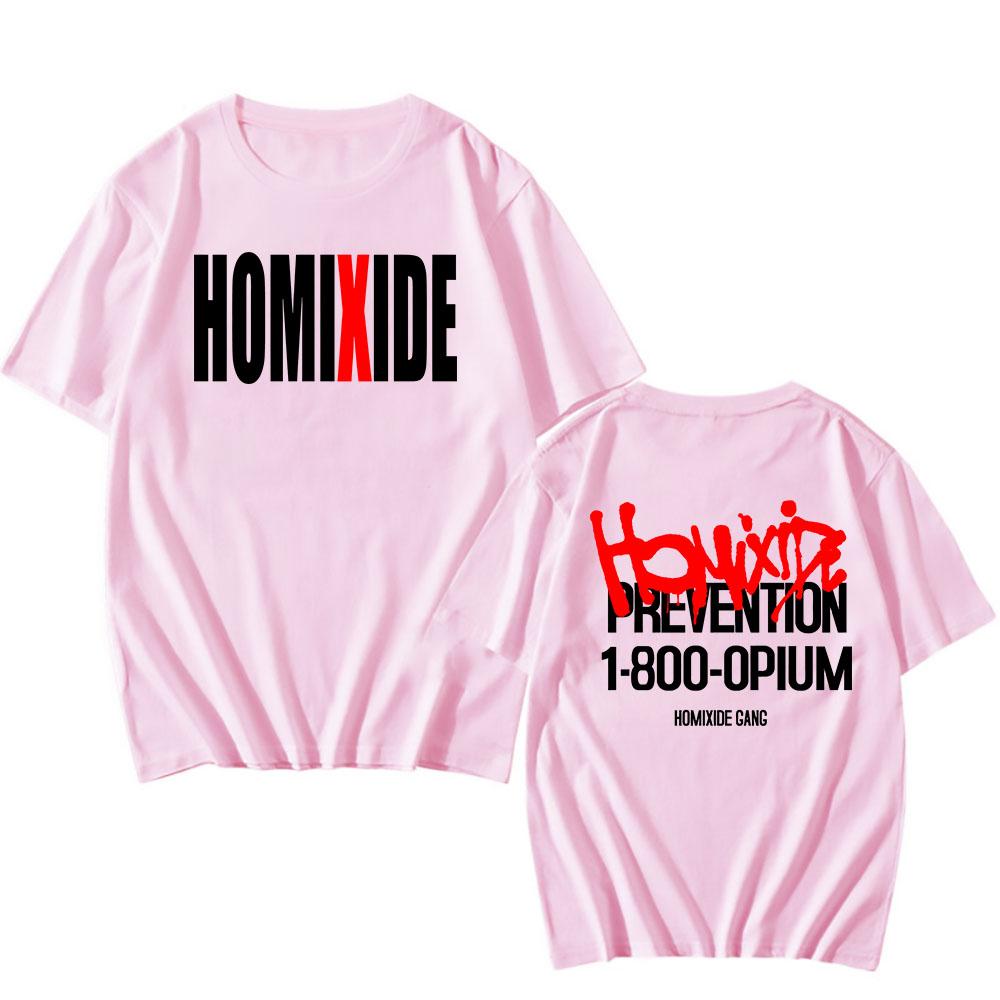 Футболки Rock Band HXG Homixide Gang Футболки Летняя Хлопковая Футболка с Коротким Рукавом Мужская Женская Одежда Графическая Футболка Принт в Стиле Гранж Топ