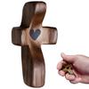 1 Pcs Black Walnut CrossMy Heart Hand Painted Religious Decoration Angel Style Walnut Wood CrossEncourag Praying Ement Gift