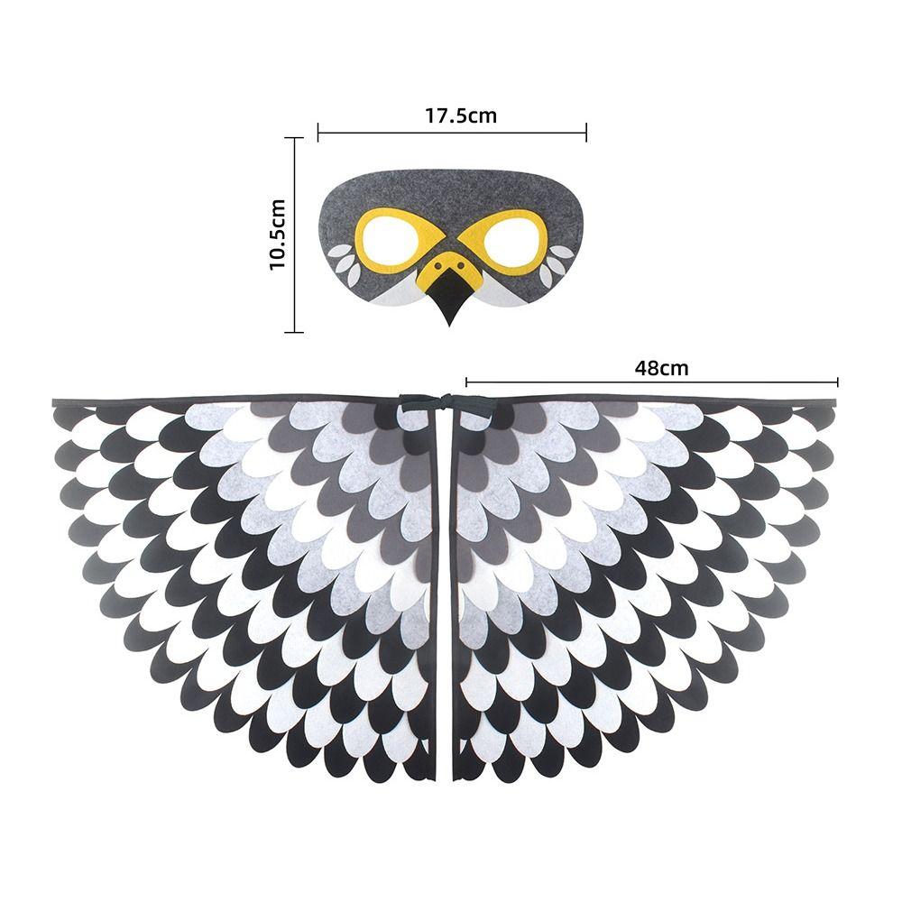 Peacock Owl Animal Bird Wings+Mask Suit Stage Performance Felt Winged Cloak Halloween Felt Cape