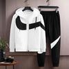 Korean Style Trendy Two-Piece Sportswear: Men's and Women's Casual Sweatshirt and Leggings