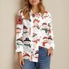 Women's Shirt Blouse Christmas Print Button Long Sleeve Casual Basic Shirt Collar Regular Top