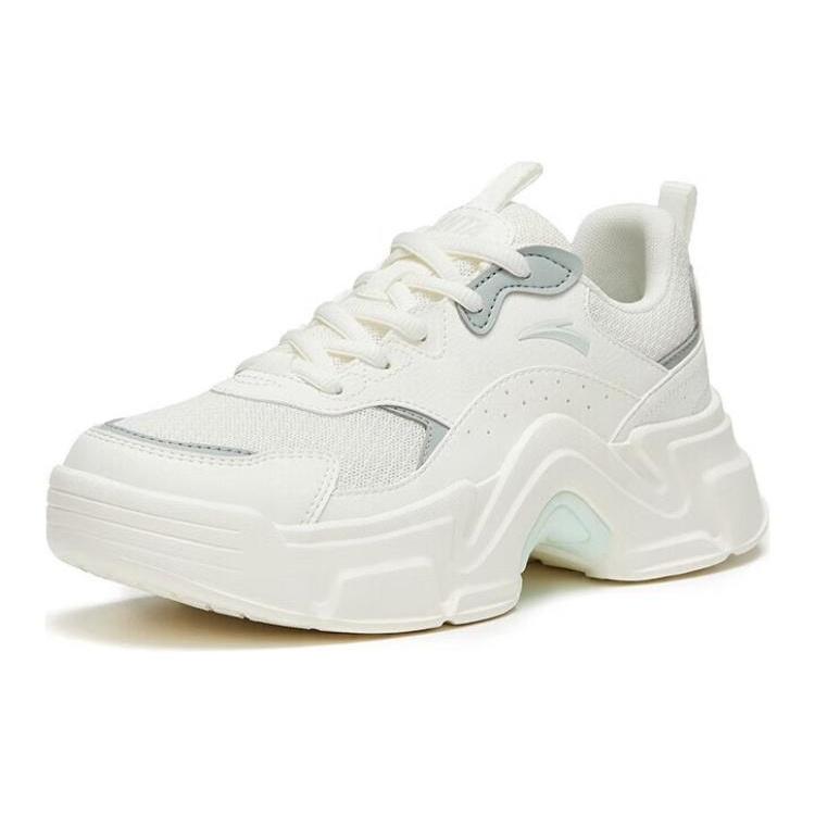 Anta Rabbit Shoes Cushioning Slip Resistant Abrasion Resistant Low top Casual Shoes Women's White Green 922328816-1