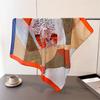 Geometric Zebra Printing Simulation Silk Scarf Square Scarf High-End Shawl Versatile Neck Small Square Scarf Headscarf Scarf Women