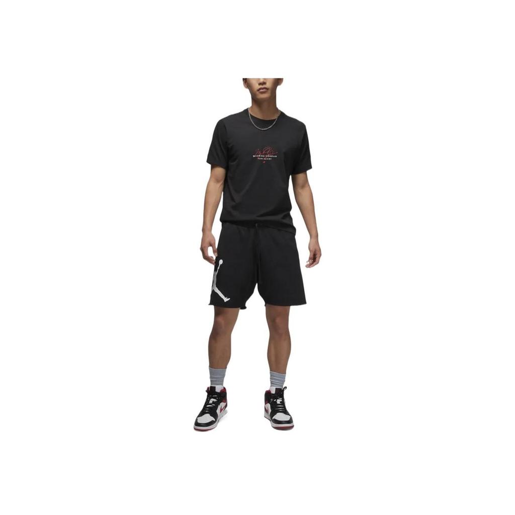Jordan Футболка с круглым вырезом и коротким рукавом с принтом алфавита, мужские топы, черные DM1441-010