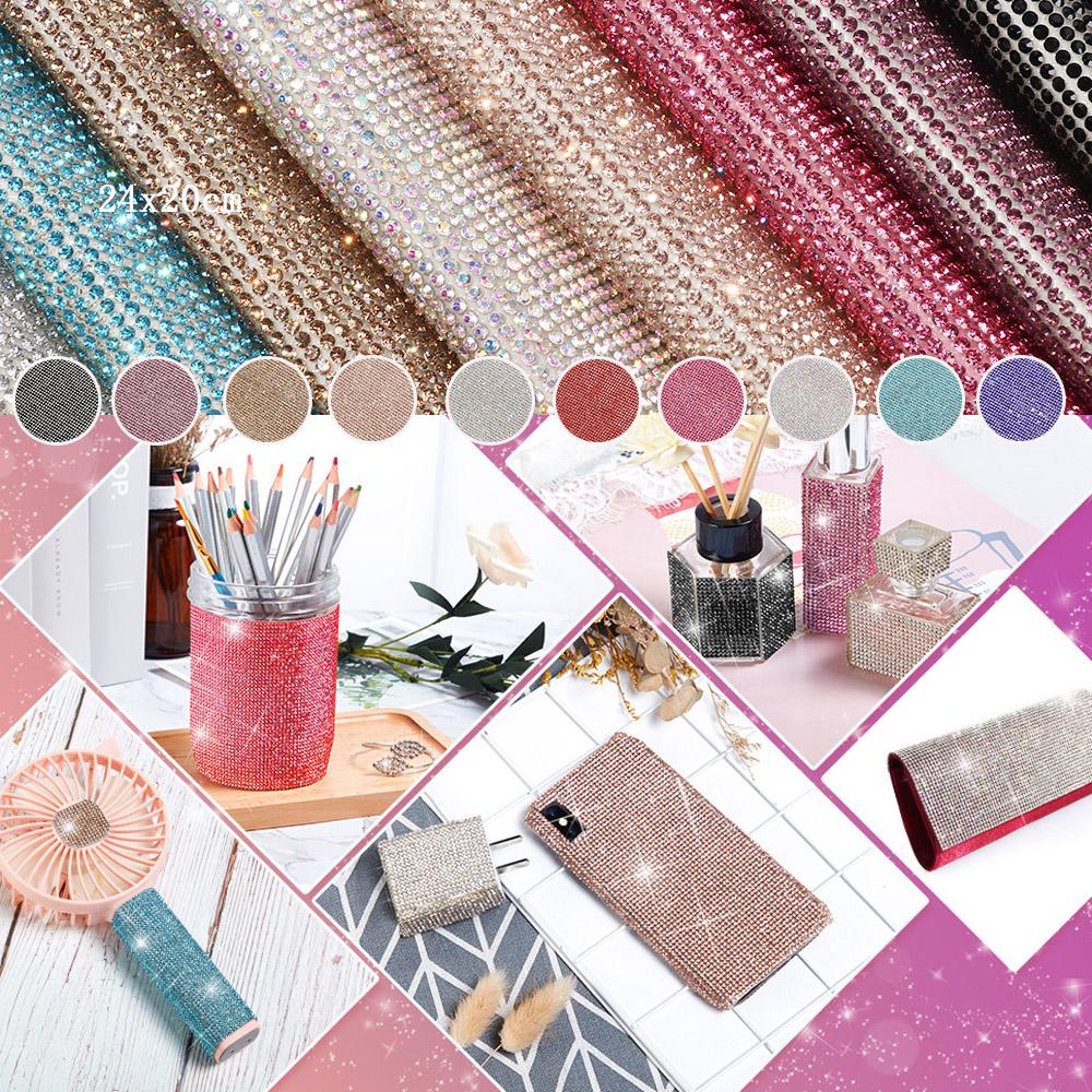 Car Decoration Home Decor Gifts Rhinestone Sheet Crystal Sticker Bling Paster Glitter Trim Applique