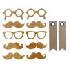 10 Mustache Cork Stickers + 20 Pennant Kraft Labels