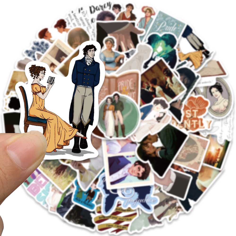 50Pcs Pride And Prejudice Graffiti Art Vinyl Waterproof Stickers For Water Bottle Laptop Skateboard Scrapbook Luggage Kids Toy