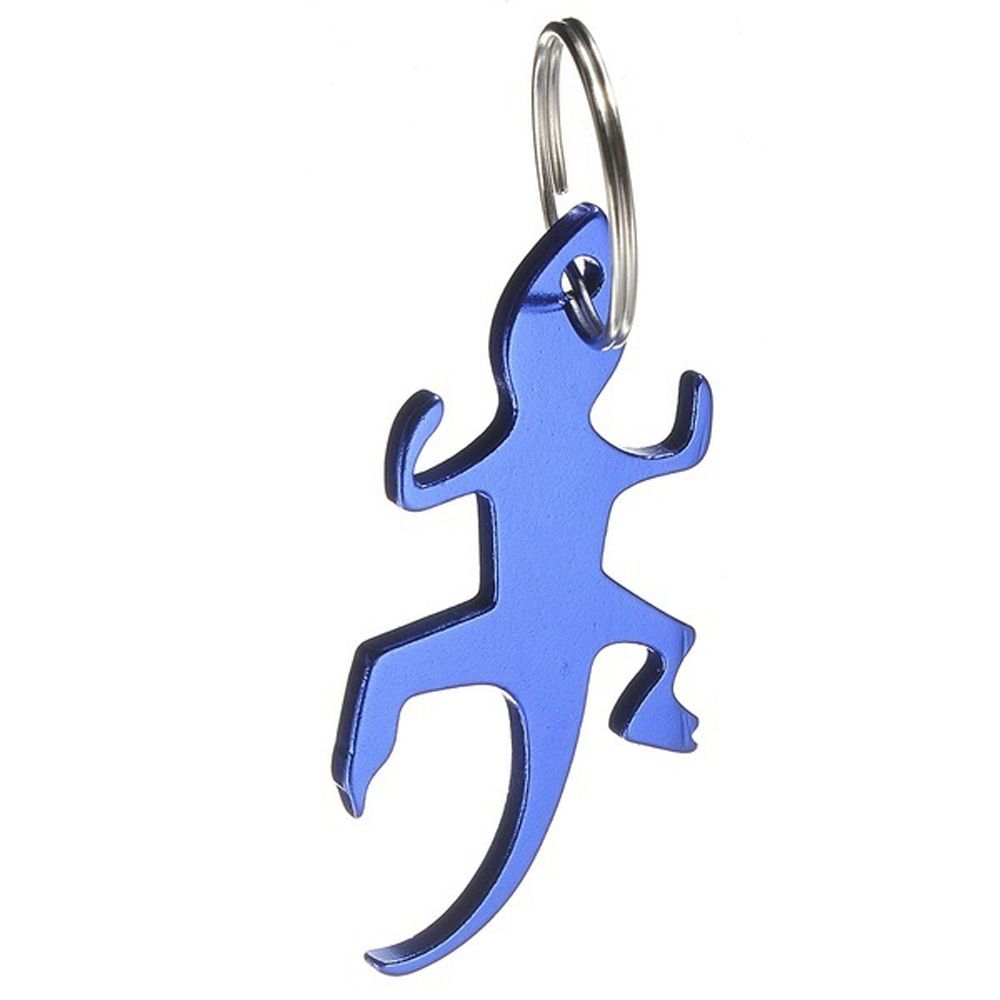 Cartoon Novelty Lizard Shape Keychains Beer Aluminum Bottle Opener Keys Ring Openers Corkscrew