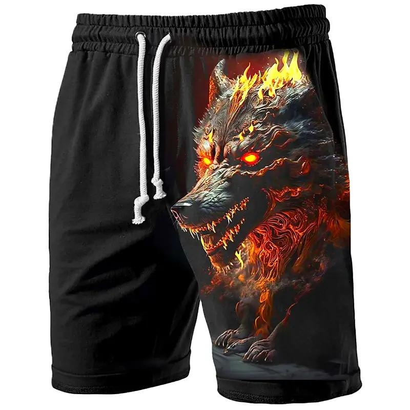 Wolf Boxing Shorts Pants 3D Print Fighting Training Unisex Men Women Quick Dry Fitness Gym Sport Workout Casual Streetwear