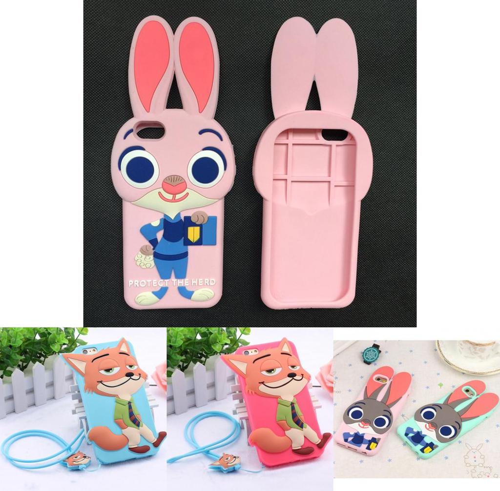 For Iphone 5 5s 6 6plus Zootopia Judy Hopps Nick Wilde Silicone Mobile Cover With Shockproof Features For Teen Gift