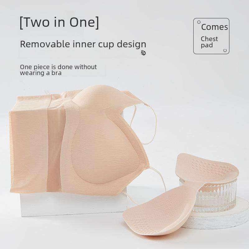 Женская бесшовная майка: Удобный, дышащий, без бюстгальтера, без стальных колец, с нагрудными подушечками, цельный верхний топ.