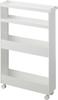Yamazaki Jitsugyo Product with Casters Slim Wagon with Casters 4 Tiers White W13 X D48 X Tower Slim Rack Gap Storage 1806 [Completed Only] H80.5cm