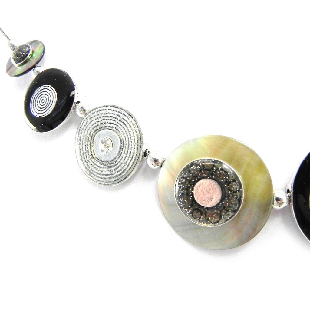 NOA [H2438] - Дизайнерское колье «Бора-Бора» черно-серое