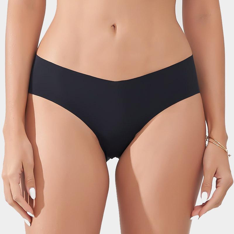 Женское бесшовное нижнее белье с низкой талией, сексуальные дышащие трусы из ледяного шелка