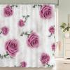 Beautiful Flowers Shower Curtain Bathroom Waterproof Shower Curtain Leaves Plant Printing Curtains for Bath Shower With Hooks