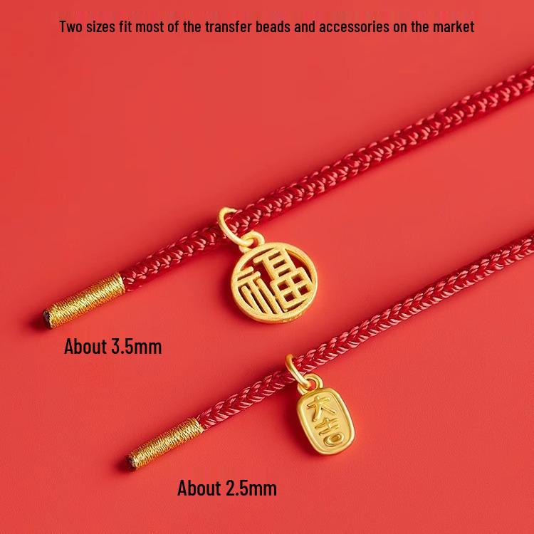 Браслет из бисера, золотой, знак зодиака года, красный, ручной работы, на веревочке