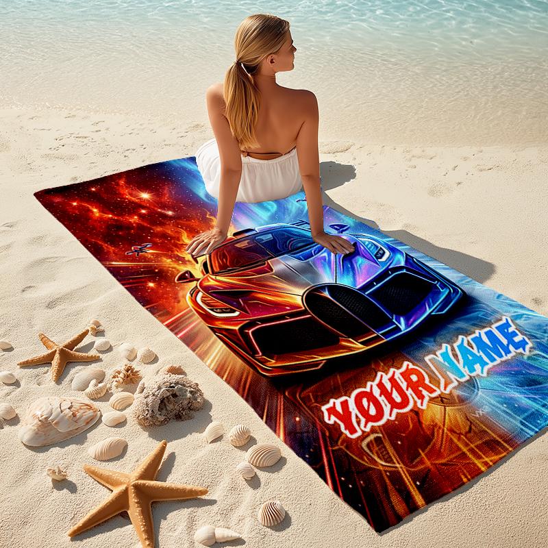 1PC Custom Name Dreams" Beach Towel Highly Absorbent And Sand-Resistant Towel for Swimming, Pool, Yoga, And Travel Lightweight
