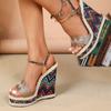 Mclubgirl Fish Toe Women Sexy New Fashion Simple Slope Heel Waterproof Platform Car Sandals LFD-10368-A21