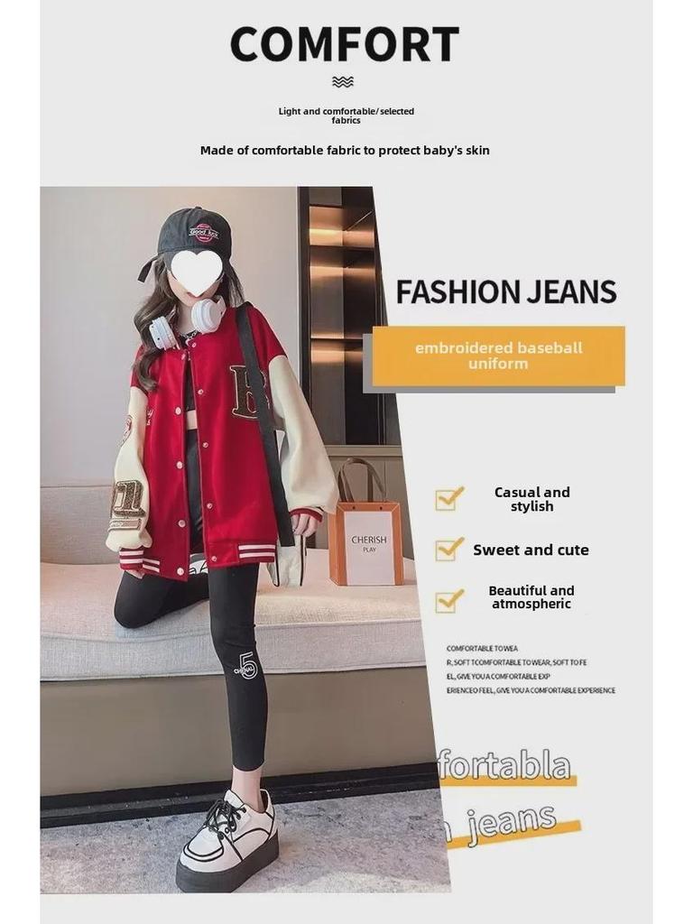 Стильные весенние и осенние пальто для девочек: Бейсбольные куртки и модные кардиганы для детей 8-9 лет