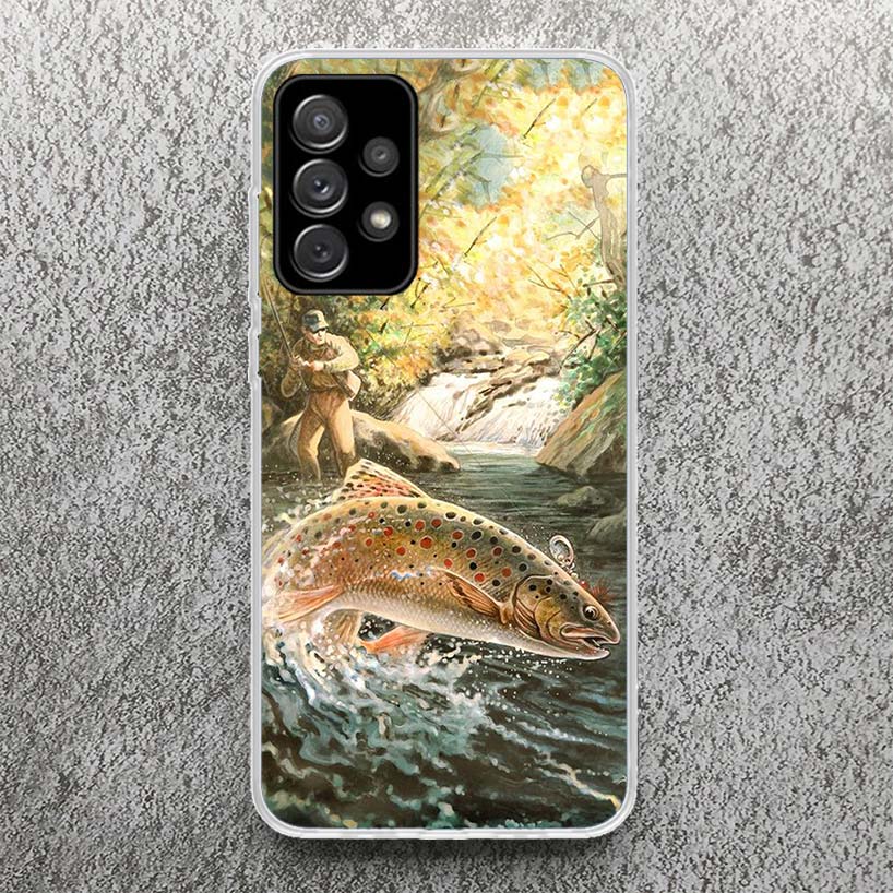 Hunting Fishing Man Print Soft Case for Samsung Galaxy A52 A51 A50 A42 A32 A22 A12 Phone Shell A41 A31 A21S 71 A30S A20S A10S A4