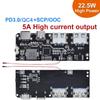 5 USB Port PowerBank Circuit Board 22.5W Dual Quick-Recharge PowerBank Module DIY PowerBank