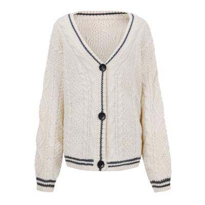 Женский кардиган с длинными рукавами и открытой передней частью, повседневный легкий вязаный свитер, пальто бежевого цвета