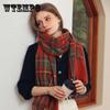 Scarf New Winter Scarf Temperament Plaid Warm Fringe Scarf WomenS Medium Long