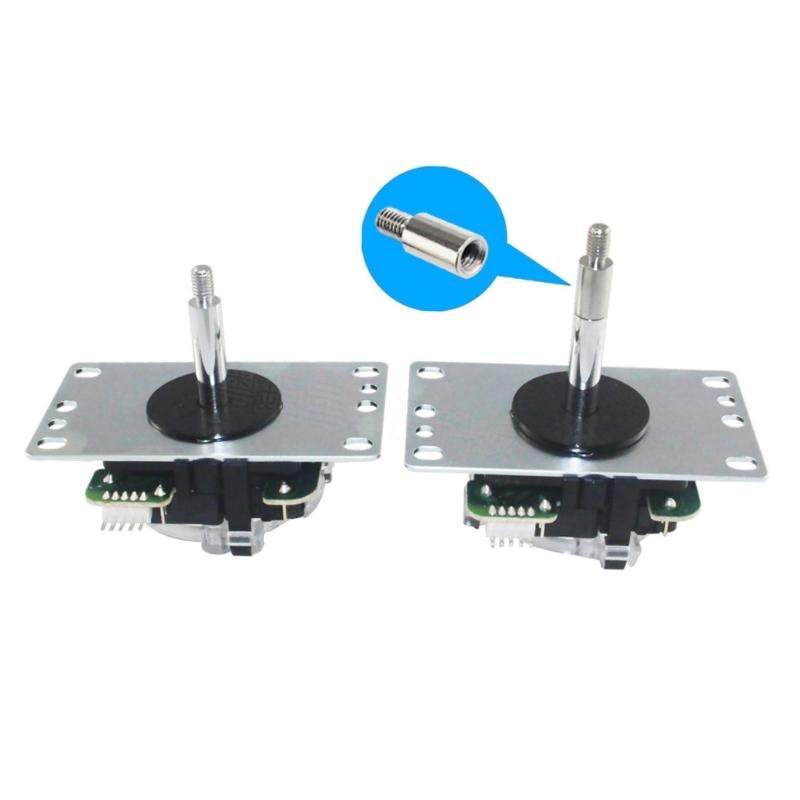 2 Pieces Chrome Arcade Joystick Shaft Extender Game Controller Joystick Extension Rod Screw for SANWA/Seimitsu Joystick